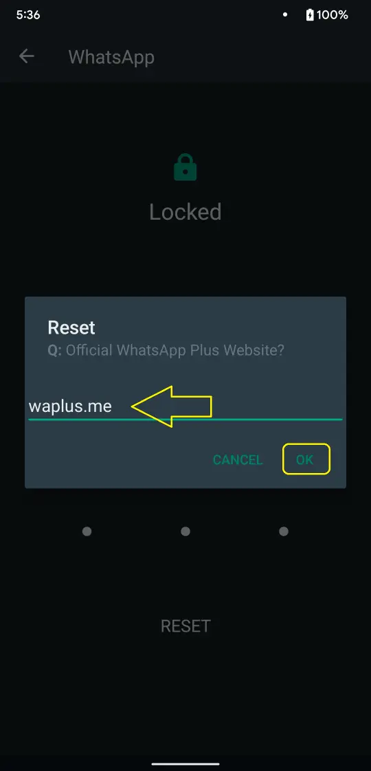 Change Password of Hidden Chats in WhatsApp Plus S